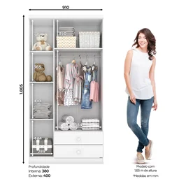 Quarto de Bebê com Guarda-Roupa 3 Portas Cômoda e Berço Faz de Conta Espresso Móveis - 8