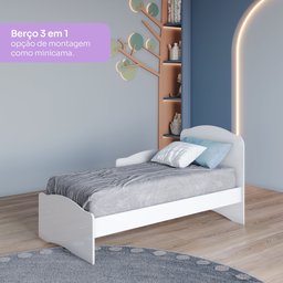 Quarto de Bebê com Guarda-Roupa 3 Portas Cômoda e Berço Faz de Conta Espresso Móveis - 12