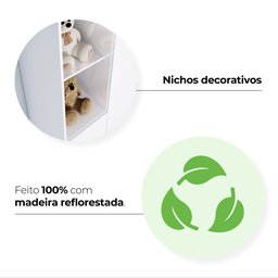Quarto de Bebê com Guarda-Roupa 3 Portas Cômoda e Berço Faz de Conta Espresso Móveis - 20