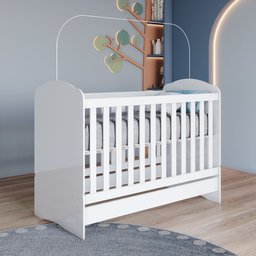 Quarto de Bebê com Guarda-Roupa 3 Portas Cômoda e Berço Faz de Conta Espresso Móveis - 10