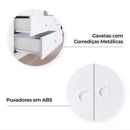Quarto de Bebê com Guarda-Roupa 3 Portas Cômoda e Berço Faz de Conta Espresso Móveis - 19