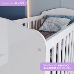 Quarto de Bebê com Guarda-Roupa 3 Portas Cômoda e Berço Faz de Conta Espresso Móveis - 8