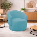 Ver imagem 1 de Poltrona Decorativa Sala de Estar Recepção Jasmine Suede Azul Turquesa