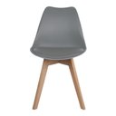 Ver imagem 3 de Kit 4 Cadeiras Saarinen Polipropileno Sala de Jantar Base Wood Cinza