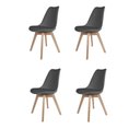 Ver imagem 1 de Kit 4 Cadeiras Saarinen Polipropileno Sala de Jantar Base Wood Cinza