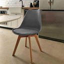Ver imagem 2 de Kit 4 Cadeiras Saarinen Polipropileno Sala de Jantar Base Wood Cinza