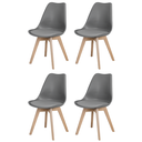 Ver imagem 1 de Kit 4 Cadeiras Saarinen Polipropileno Sala de Jantar Base Wood Cinza