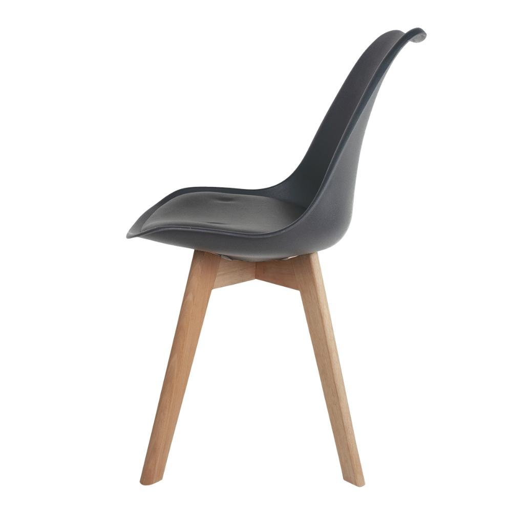Kit 4 Cadeiras Saarinen Empório Tiffany Wood Cinza - 5