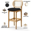 Ver mais imagens de Kit 03 Banquetas Altas para Cozinha Bancada Sala Tela Betta Fixa L02 Bouclê Preto - Lyam