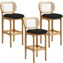 Ver imagem 1 de Kit 03 Banquetas Altas para Cozinha Bancada Sala Tela Betta Fixa L02 Bouclê Preto - Lyam