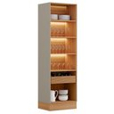 Ver imagem 1 de Cristaleira para Sala de Jantar 2 Portas de Vidro com Led Fascínio L05 Jequitibá Gris Fosco - Lyam