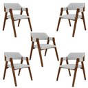 Ver imagem 1 de Kit 5 Cadeiras Sala de Jantar e Jogos Carteados Madeira Maciça Poker Linho Cinza-imbuia G42 - Gran