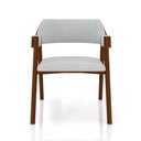 Ver mais imagens de Kit 5 Cadeiras Sala de Jantar e Jogos Carteados Madeira Maciça Poker Linho Cinza-imbuia G42 - Gran