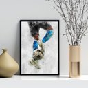 Ver imagem 1 de Quadro Decorativo Aquarela Futebol- Azul 24x18cm - com Vidro:madeira Branca