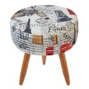 Ver imagem 2 de Combo 2 Puffs decorativos redondo pé palito-Suede Paris vermelho