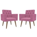 Ver imagem 1 de Kit 2 Poltronas Capitone Confortável para Sala Recepção Rose