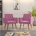 Ver imagem 2 de Kit 2 Poltronas Capitone Confortável para Sala Recepção Rose