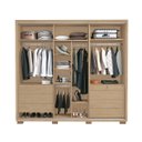 Ver imagem 3 de Guarda Roupa Casal Cadenza 2 porta Correr 6 gavetas 100% MDF Castanho Fenix