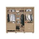 Ver imagem 2 de Guarda Roupa Casal Cadenza 2 porta Correr 6 gavetas 100% MDF Castanho Fenix