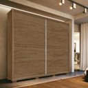 Ver imagem 1 de Guarda Roupa Casal Cadenza 2 porta Correr 6 gavetas 100% MDF Castanho Fenix