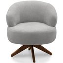 Ver imagem 3 de Poltrona Decorativa Giratória Sala de Estar Living Seven F04 Bouclê Cinza - Lyam Decor