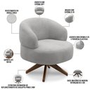 Ver imagem 4 de Poltrona Decorativa Giratória Sala de Estar Living Seven F04 Bouclê Cinza - Lyam Decor
