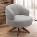 Ver imagem 2 de Poltrona Decorativa Giratória Sala de Estar Living Seven F04 Bouclê Cinza - Lyam Decor