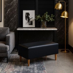 Puff Bela Manu Decor Missouri Couríssimo Preto