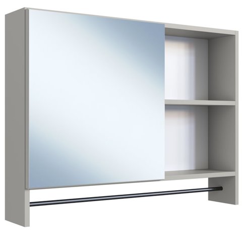 Armario para Banheiro 01 Porta com Espelho 80cm Arenas Proddy