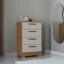 Ver imagem 3 de Cômoda 867 4 Gavetas Cinamom Off White - Poquema