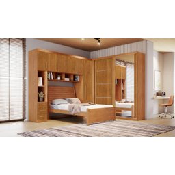 Modulado casal MDF espelho Cama Siena 2,99x2,21m - Luna-Nature - Bianchi Móveis - 1