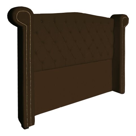 Cabeceira Estofada Sienna Para Cama Box Solteiro 90 Cm Corano Marrom - LM DECOR