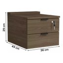 Ver imagem 2 de F199-mu - Gaveteiro de Mesa 2 Gavetas Munique de Madeira