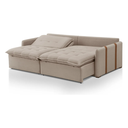 Ver imagem 3 de Sofá Cama Slim 160m Retrátil Reclinável 3 Lugares Compact Bege Veludo