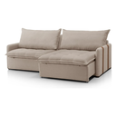Ver imagem 4 de Sofá Cama Slim 160m Retrátil Reclinável 3 Lugares Compact Bege Veludo