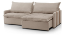 Ver imagem 4 de Sofá Cama Slim 160m Retrátil Reclinável 3 Lugares Compact Bege Veludo