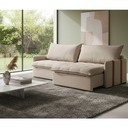 Ver imagem 2 de Sofá Cama Slim 160m Retrátil Reclinável 3 Lugares Compact Bege Veludo