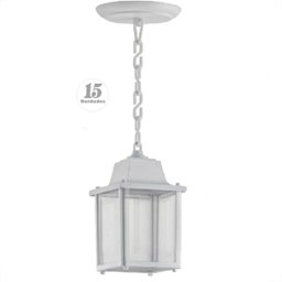 15 Luminária Pendente Externa Jardim Entrada Colonial Branca Varanda Alz16 - 1