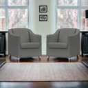 Ver imagem 2 de Kit 6 Poltronas Decorativa para Sala Recepção Manicure Cadeira Reforçada Mila Corino Pés Cromado