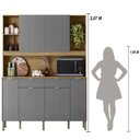 Ver imagem 5 de Armário de Cozinha Botanika 6 Portas 2 Gavetas MDF-MDP 179cm Freijó-Gris Kit'S Paraná