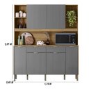 Ver imagem 3 de Armário de Cozinha Botanika 6 Portas 2 Gavetas MDF-MDP 179cm Freijó-Gris Kit'S Paraná