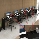 Ver imagem 3 de Mesas de Escritório Plataforma 6 Lugares Modelo Side To Side - 5,40 X 0,45 com Caixa Tomada - Preto