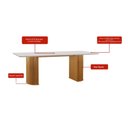 Ver imagem 2 de Mesa de Jantar Retangular com Tampo de Vidro Dara Cinamomo e Off White 180cm