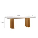 Ver imagem 3 de Mesa de Jantar Retangular com Tampo de Vidro Dara Cinamomo e Off White 180cm