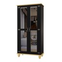 Ver imagem 1 de Cristaleira Retrô 2 Portas Preto/ Marfim