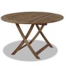 Mesa Dobrável em Madeira Maciça Redonda 80cm  - 1