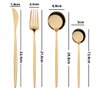 Jogo de Talheres Dourado 4 Peças Luxo Gourmet Mesa Cozinha Jantar Sobremesa Colher Garfo Faca Compre - 10
