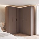 Ver imagem 1 de Guarda-Roupa Planejado de Canto Linear 4 Peças 6 Portas Orion CabeCasa MadeiraOriginals Marrom/Mocha