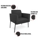 Ver imagem 5 de Sofá Namoradeira e 2 Poltronas Pé de Ferro Preto Marisa Corino D03 - D'Rossi Cor Preto