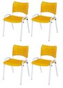 Ver imagem 2 de Cadeira Iso Base Branco Escola, Escritório - Kit 4 Un